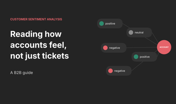 Individual customer comments labeled positive, neutral and negative, rolling up to one account