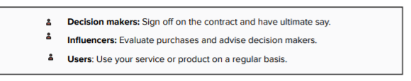 Kinds of stakeholders in any B2B account Kinds of stakeholders in any B2B account
