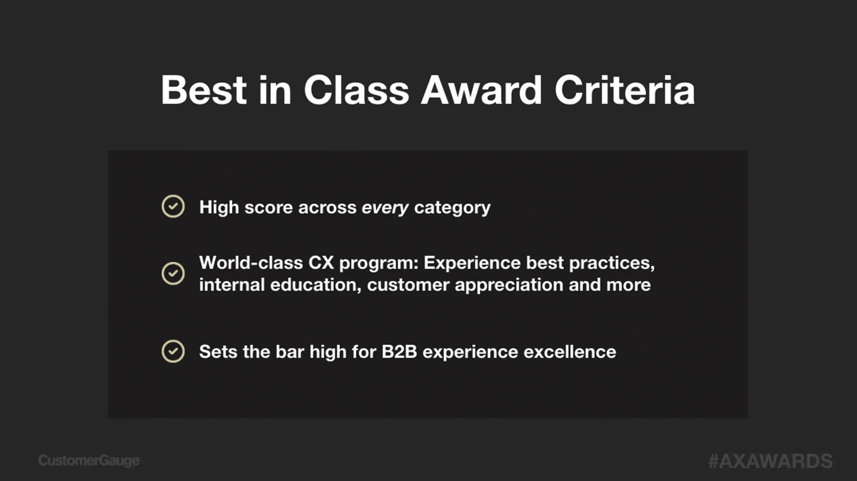Best in Class AX Award Criteria