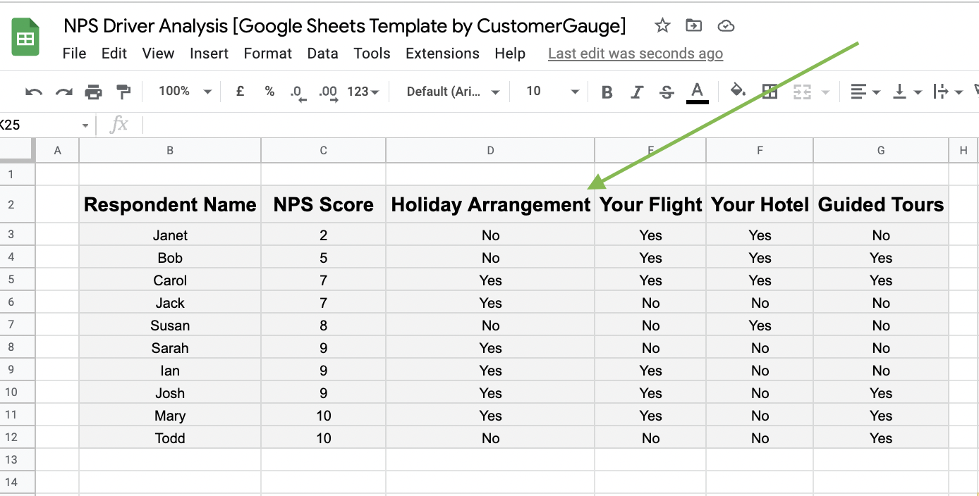 NPS Driver Analysis Worksheet
